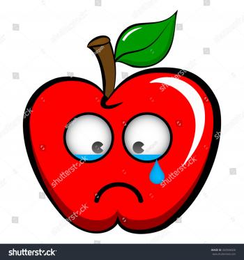 Crying Apple Emoticon Emoji Sad Upset Stock Vector HD (Royalty Free ...
