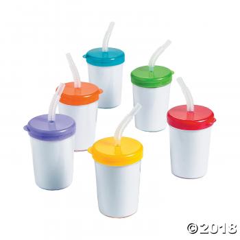 DIY Cups with Lids & Straws