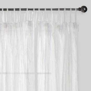 White Crinkle Sheer Voile Cotton Curtains, Set of 2 | World Market