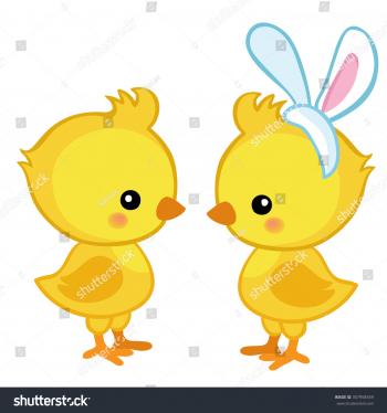 Pair Cute Easter Chicks Illustration On Stock Illustration 357958559 ...