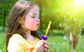 Cute Little Girl Playing Bubble - DMA Homes | #33623