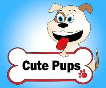 Cute Puppies Represents Pretty Dogs And Pets