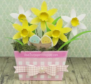 Daffodil Window Box with Print and Cut birds in nest! | easter ...