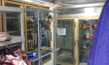 Dairy/Pet Food/Windchimes section at Sparks General Store. Glenallen, AK.