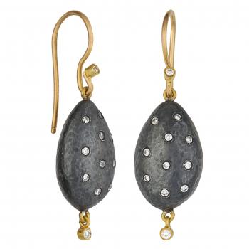 Lika Behar "Amanda" Almond Drop Dangle Earrings Sterling & 24K Solid ...