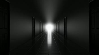 Dark corridor loop, 3D animation. Afterlife concept. Motion ...