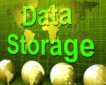 Data Storage Represents Hard Drive And Archive