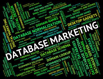 Database Marketing Indicates Databases Text And Promotion