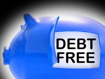 Debt Free Piggy Bank Coins Means Money Paid Off