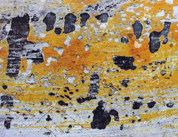 Decaying yellow paint concrete background