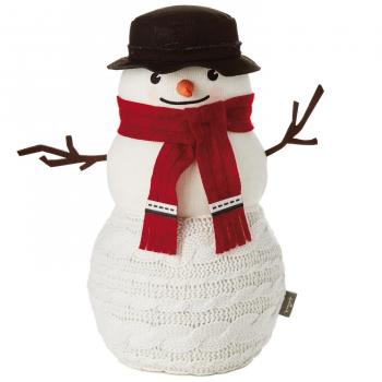 Large Cable-Knit Sweater Snowman Decoration, 15.5" - Decorative ...