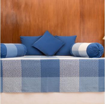 The Chaotic Puzzle Cotton Diwan Sets-Blue