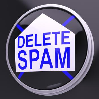 Delete Spam Shows Unwanted Undesired Trash Mail