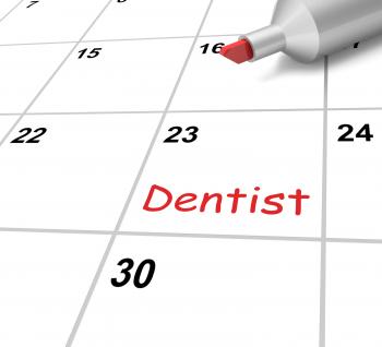 Dentist Calendar Means Dental And Teeth Checkup