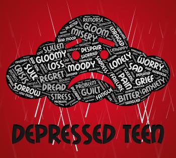 Depressed Word Indicates Sorrow Despair And Distress
