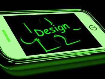 Design On Smartphone Shows Mobile Designing