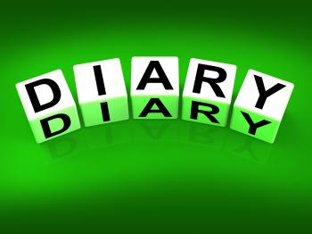 Diary Blocks Mean Journal Blog or Autobiographical Record