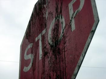Dirty stop sign