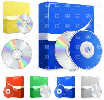 Software Boxes And Cd Disks Vector Clipart | CreateMePink