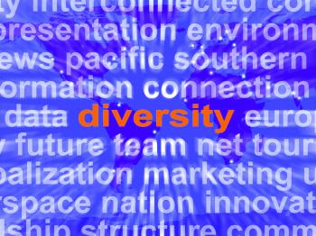 Diversity Word Cloud Shows Multicultural Diverse Culture