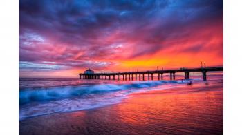 Dock to Nowhere 4K Sunset Wallpaper | Free 4K Wallpaper