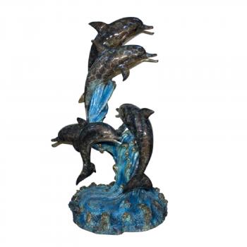 Bronze Five Dolphins Fountain Sculpture | Metropolitan Galleries Inc.