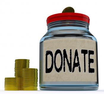 Donate Jar Shows Fundraising Charity And Contributions