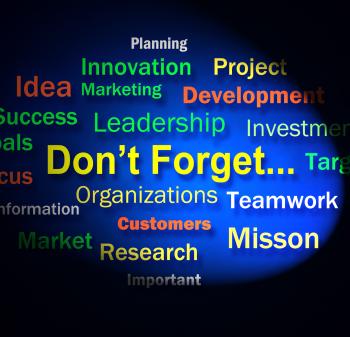 Dont Forget Words Shows Remembering Business Components