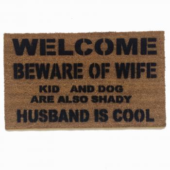 welcome beware of wife rude, funny doormat | Damn Good Doormats