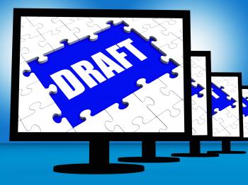 Draft Screen Shows Outline Documents Or Email Letter Online