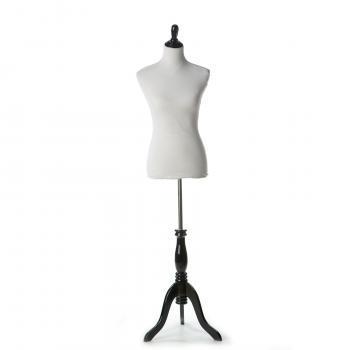 White Female Dressform on Black Wood Tripod Base, female floor ...