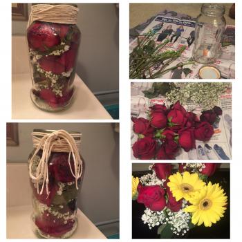 Turned my dried out, dead flowers into a cute little decoration ...