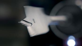 Extreme Closeup Of Wood Drill Bit Turning Against Dark Background ...