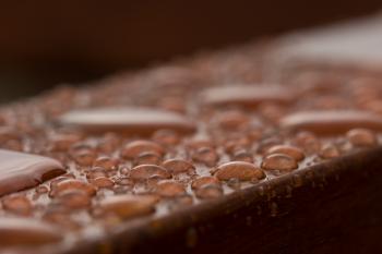 Droplets on wood