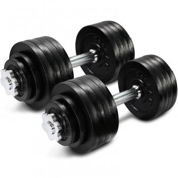 Yes4All 105 lbs Adjustable Dumbbells Set Gym Cap Plate Weight ...