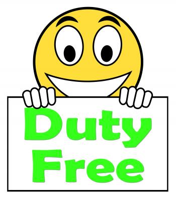 Duty Free On Sign Shows Tax Free Purchases