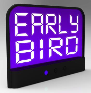 Early Bird Clock Shows Punctuality Or Ahead Of Schedule