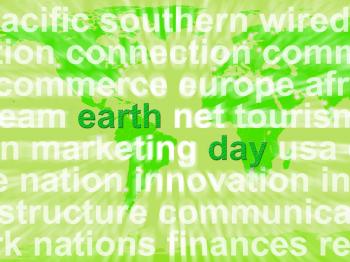 Earth Day Words Showing Environmental Concern And Conservation
