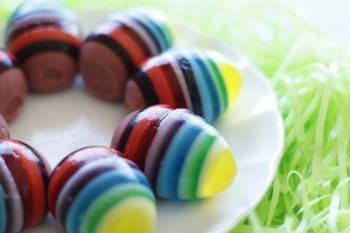 Rainbow Jello Easter Eggs - Eat, Think & Be Merry