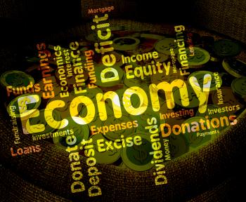 Economy Word Represents Economizing Text And Economies