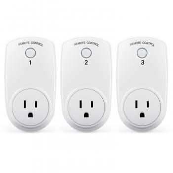 Magicfly Remote Control Electrical Outlet Switch, White (3 Outlet, 1 ...