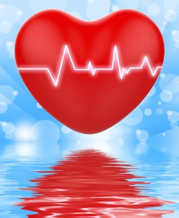 Electro On Heart Displays Passionate Relationship Or Heartbeats
