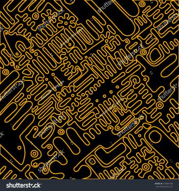 Vector Illustration Sketch Old Electronic Circuit Stock Photo (Photo ...