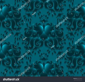 Vector Dark Blue Damask Seamless Pattern Stock Vector 461770234 ...