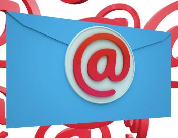 Email Icon Shows Online Mailing Communication Support