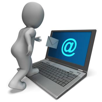 Email Sign On Laptop Shows E-mail Mailing