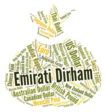Emirati Dirham Shows United Arab Emirates And Coin