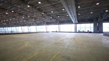 Big empty hall with big windows, moving camera Stock Video Footage ...