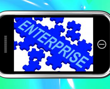 Enterprise On Smartphone Showing Company Development