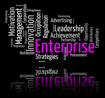 Enterprise Word Represents Wordclouds Organization And Words